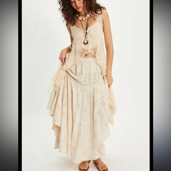 NWOT Free People Doiley Maxi Skirt - Picture 3 of 10